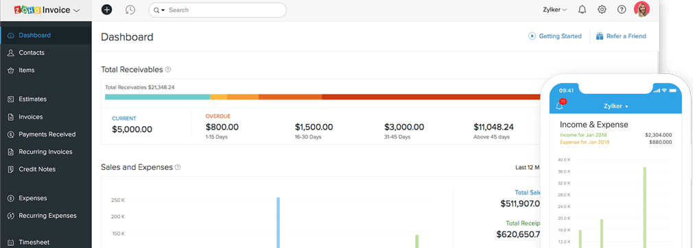 Zoho Invoice