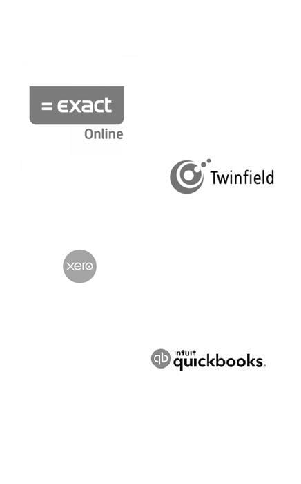 VOGSY integraties met Exact Online, Twinfield, Xero en Quickbooks. En met SAge en andere ERP systemen.